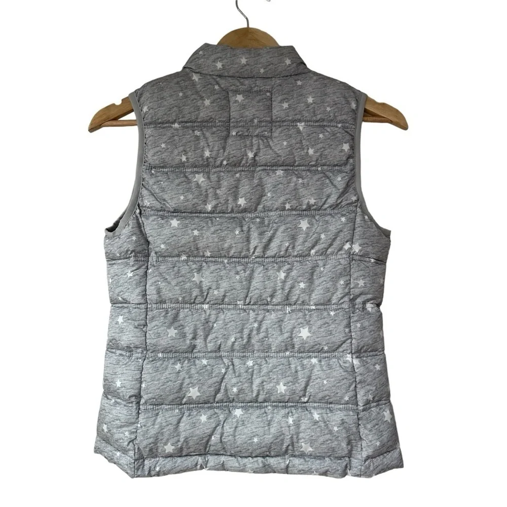 GAP Kids Silver Gray Puffer Vest with White Stars, XL, 12